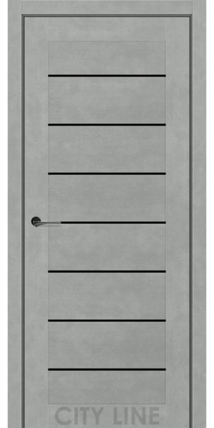 Межкомнатные двери CityLine Express CLINTON korfad-express-clinton-beton-cikago-oscar-collection-s-cernym-steklom